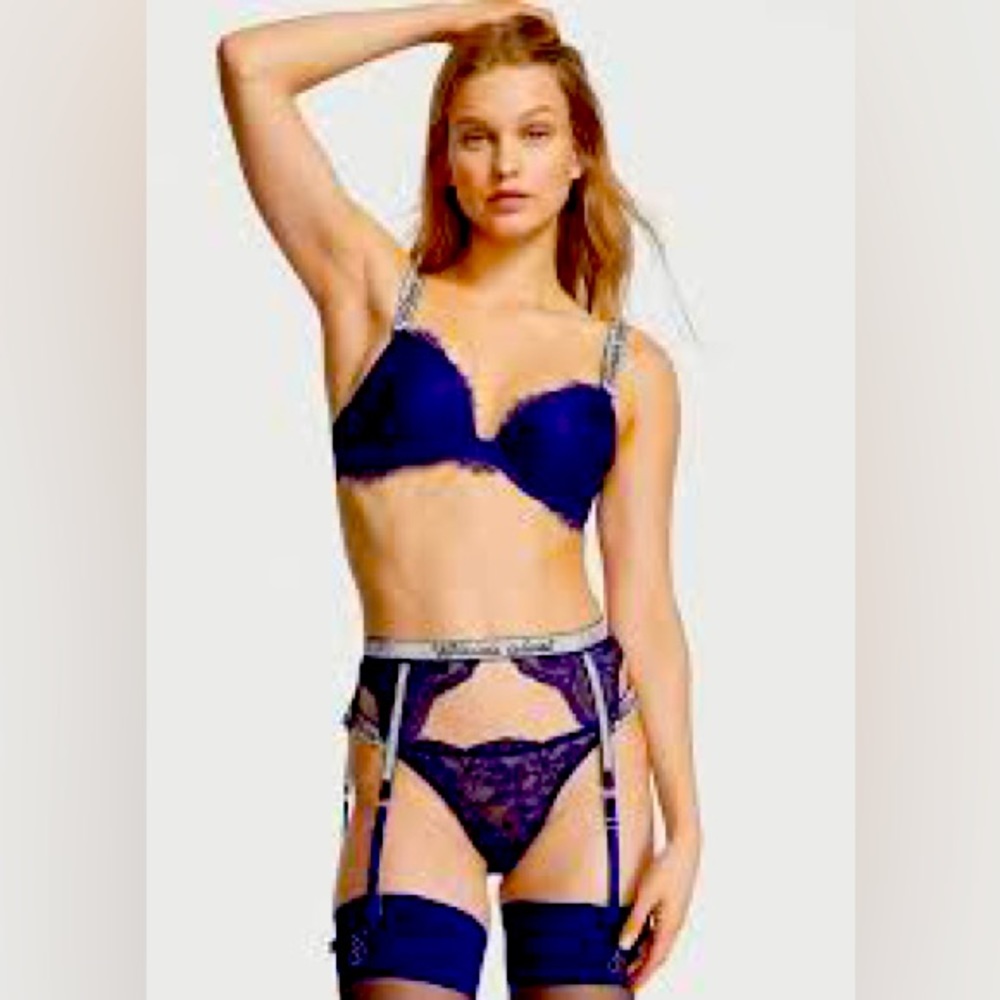 Victoria Secret’s Lingerie set. Deep blue. Worn for photo shoot.